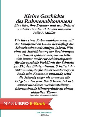 cover image of Kleine Geschichte des Rahmenabkommens
